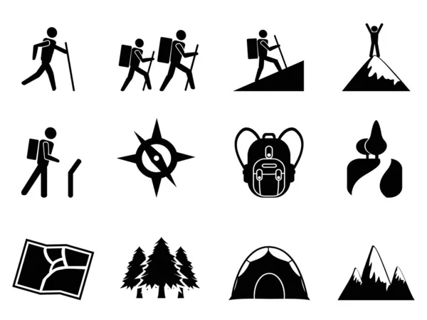 Hiking icons — Stock Vector