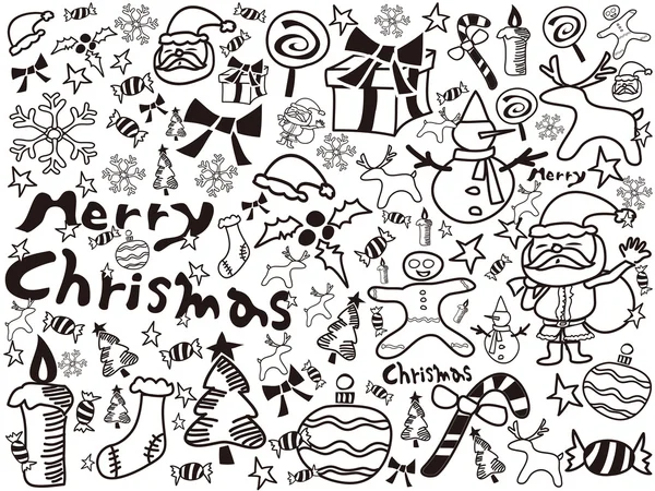 Doodles de Noël Contexte — Image vectorielle