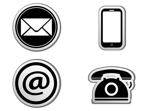 Contact icon buttons set — Stock Vector