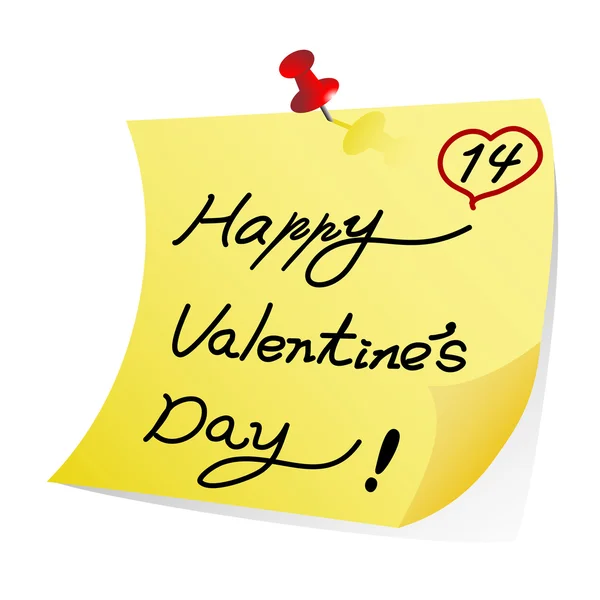 Aftelkalender voor Valentijnsdag Opmerking — Stockvector