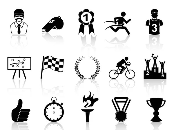 Ensemble d'icônes sportives noires — Image vectorielle