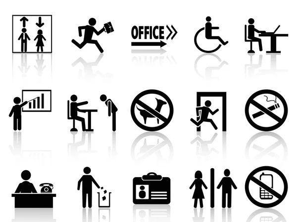 Office sign icons set — Stock Vector