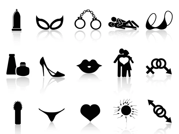 Negro sexo iconos conjunto — Vector de stock