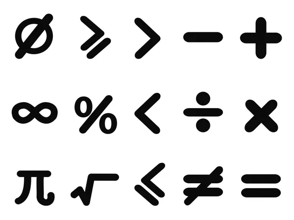 Mathe-Symbole gesetzt — Stockvektor