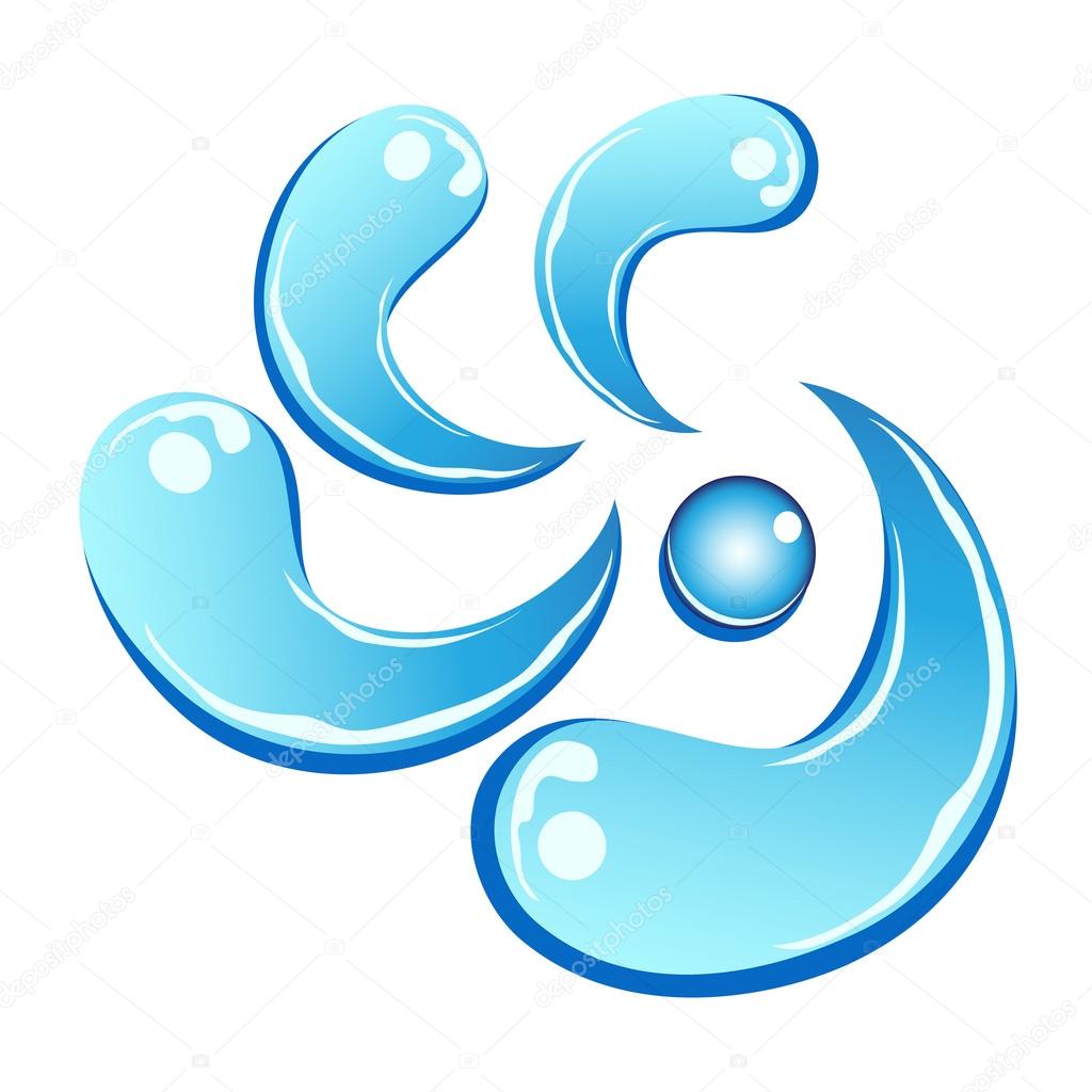 The symbol of Swirly water drops for logos design