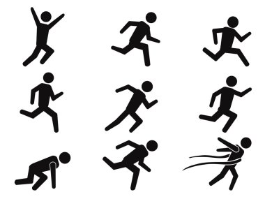 Runner sopa rakam Icons set