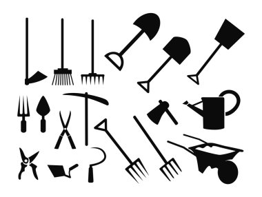 Bahçe araçları siluet