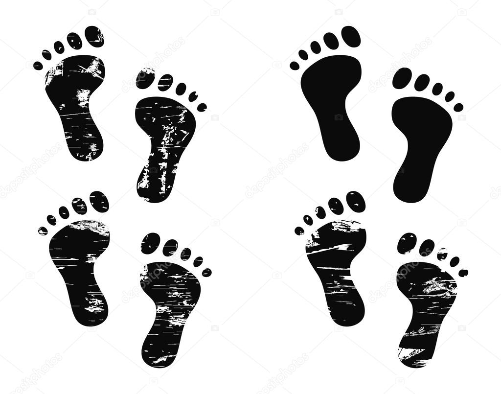 Grunge human footprint