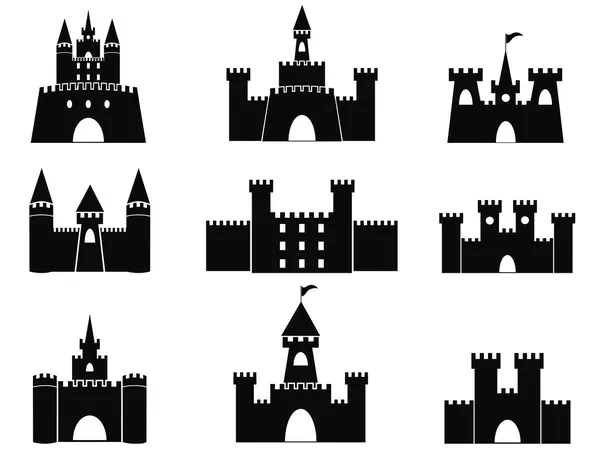 Iconos del castillo — Vector de stock