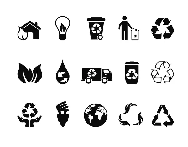 Recycling icons set — Stock Vector