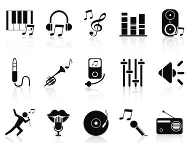Music audio icons clipart