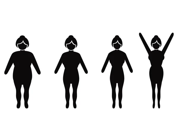 Жінки, втрата жиру — стоковий вектор