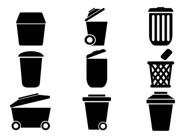 Icônes de poubelle — Image vectorielle
