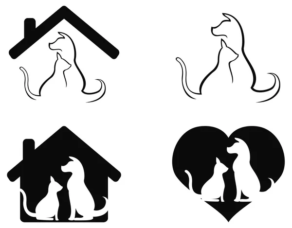 Perro y gato mascota — Vector de stock