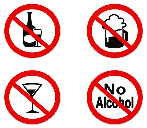 Ningún icono de signo de alcohol — Vector de stock