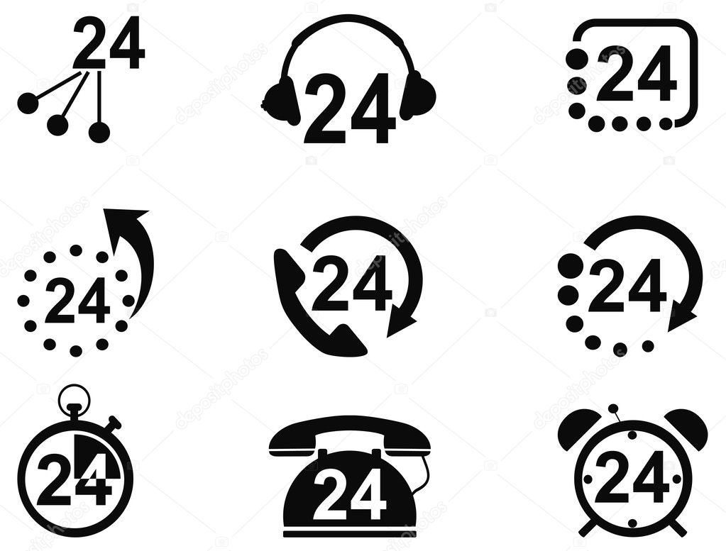 24-hrs service icons