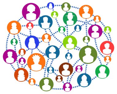 Connecting people network clipart