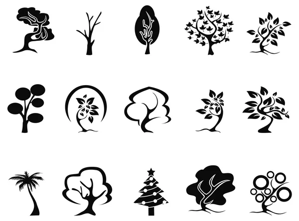 Conjunto de iconos de árbol — Archivo Imágenes Vectoriales