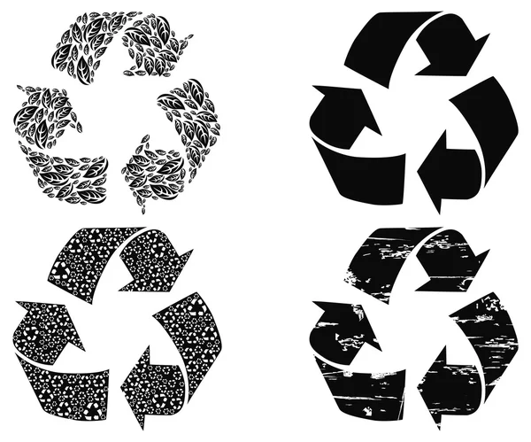 Black recycling symbol — Stock Vector