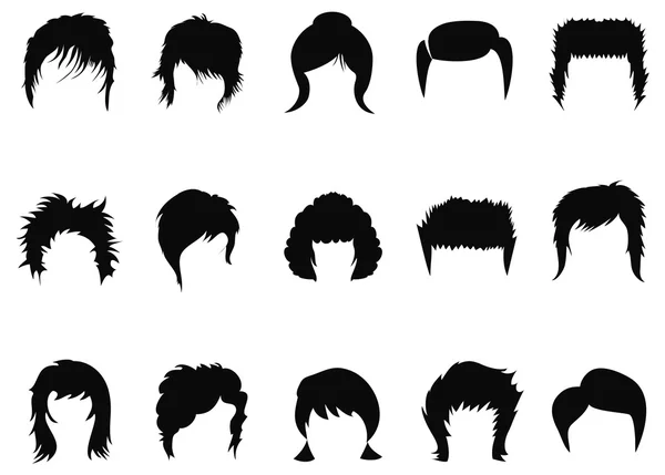 Coiffure hommes et femmes — Image vectorielle