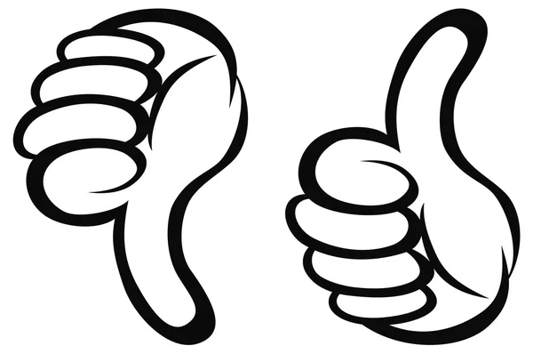 Thumbs up and down — Stock Vector