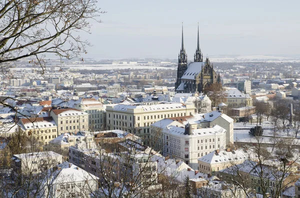 Centre historique hivernal de Brno Images De Stock Libres De Droits