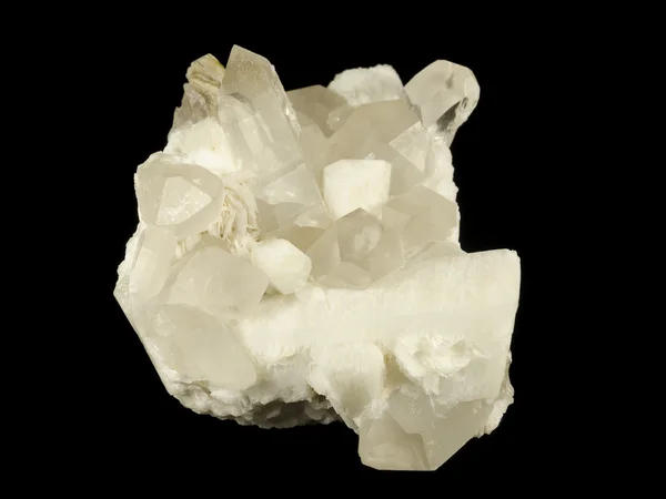 Cluster of feldspar, quartz and topaz crystals — Stock Photo, Image