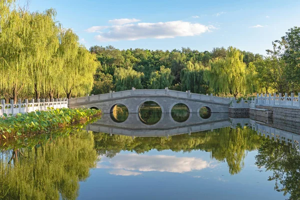 Chiński Ogród Pawilonem Mostem — Zdjęcie stockowe