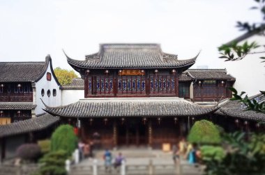 Çin geleneksel ahşap mimarisi ve bahçe işleri.