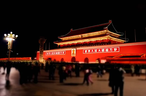 Cena Noturna Torre Tiananmen — Fotografia de Stock