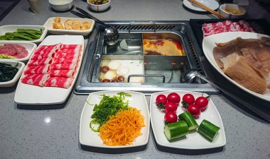 hot pot with mutton and beef