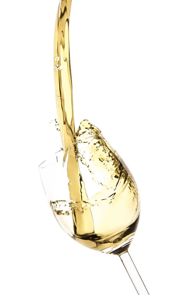 Bílé víno splash — Stock fotografie