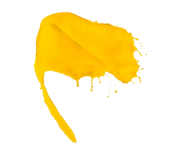 黄色油漆溅 — 图库照片