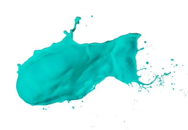 青緑色の塗料スプラッシュ — ストック写真