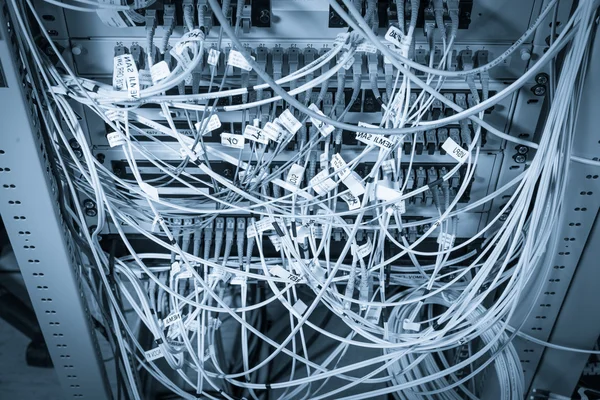 Servidor de rede de fibra — Fotografia de Stock