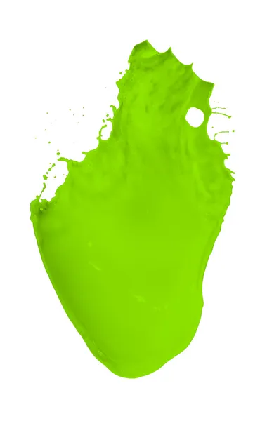 Zelená barva stříkající — Stock fotografie