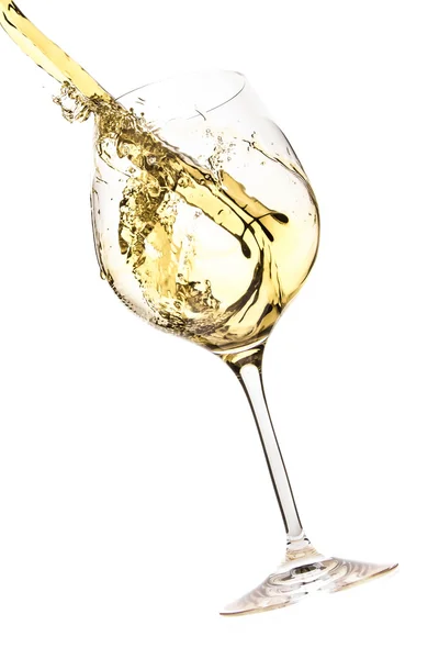 Białe wina splash — Zdjęcie stockowe