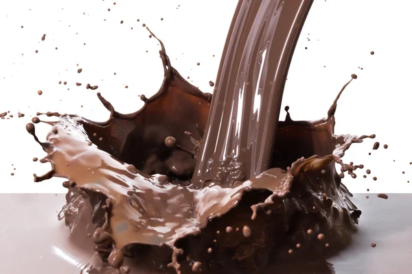 Salpicadura de chocolate caliente — Foto de Stock