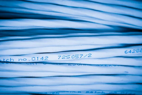 Detail Large Number Ethernet Cables Tied Together Connecting Racks Server — Stock Photo, Image