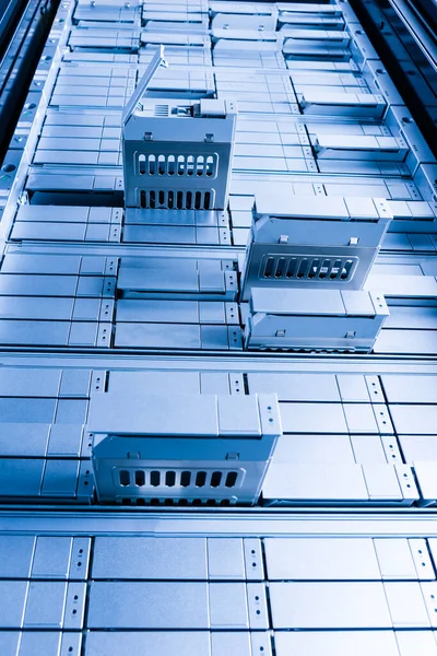 Detail Van Het Datacenter Met Enkele Van Harde Schijf Bays — Stockfoto