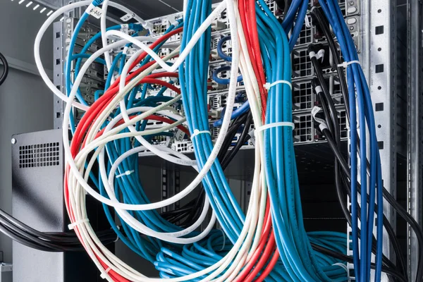 Network Panel Switch Cables Internet Data Center — Stock Photo, Image