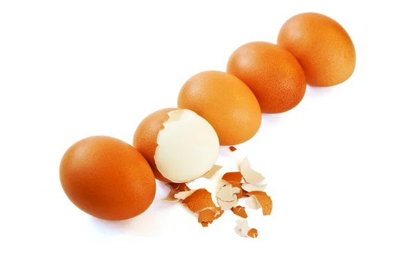 Gruppe von Eiern isoliert — Stockfoto