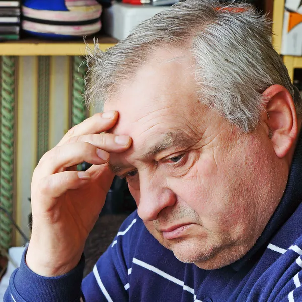 Portrait of sad elderly man — Stock Photo, Image