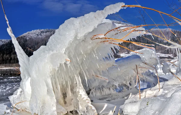 Paysage hivernal incroyable, fond de glace — Photo