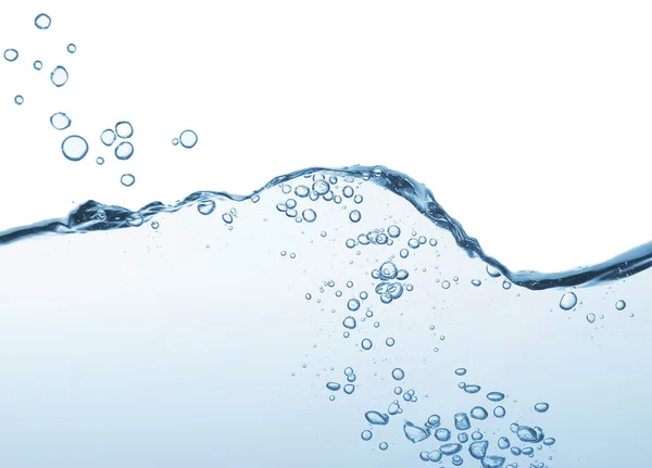 白で抽象的な青い水の動き波 — ストック写真