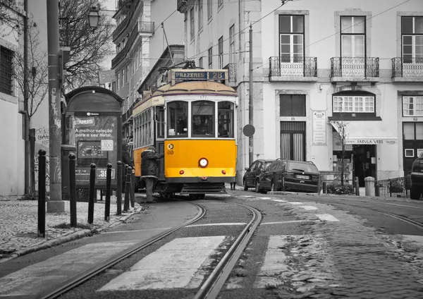 リスボンの路面電車 ストックフォト