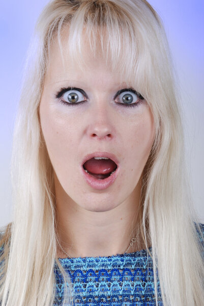 Beautiful surprised woman