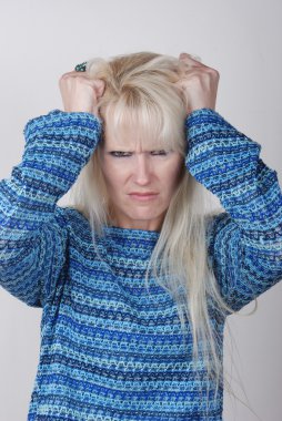 bir sorunu olan bir kadın portresi