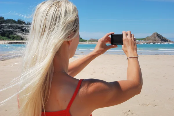 Vrouw nemen foto — Stockfoto