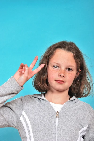 Hand  doing peace signs — Stock Photo, Image
